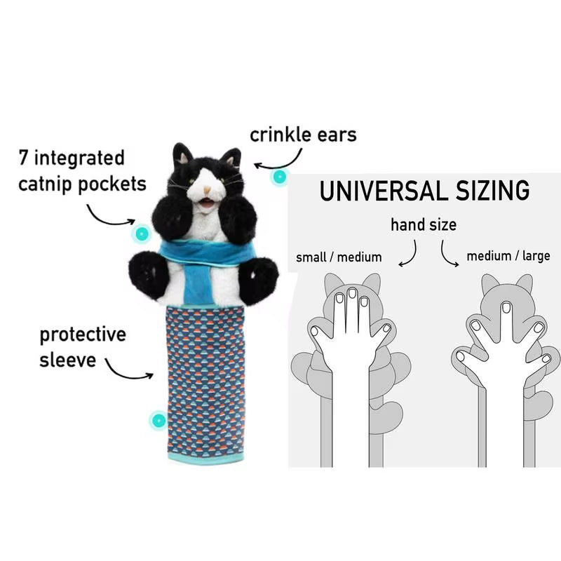 Interactive Plush Cat Wrestling Glove Toy - Fun and Durable Playtime for Your Feline Friend!
