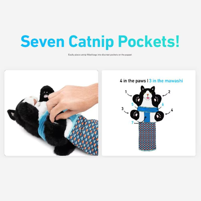 Interactive Plush Cat Wrestling Glove Toy - Fun and Durable Playtime for Your Feline Friend!